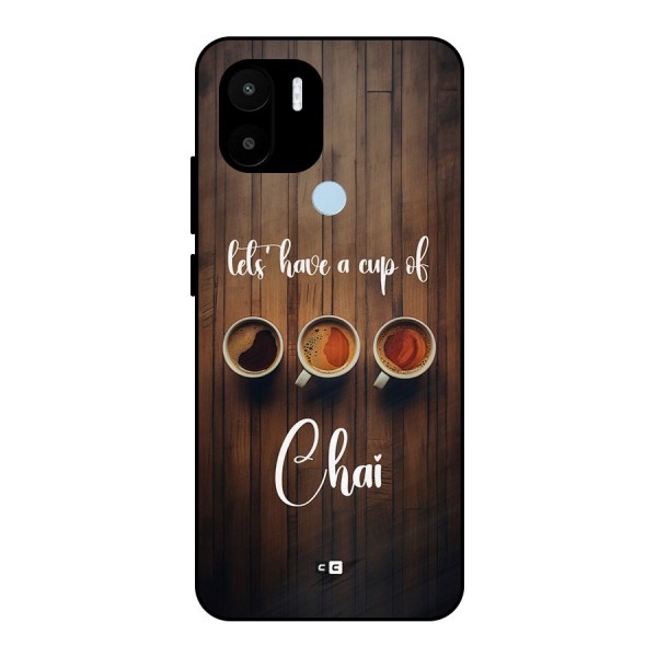 Lets Have A Cup Of Chai Metal Back Case for Redmi A1 Plus