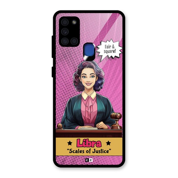 Libra Justice Glass Back Case for Galaxy A21s