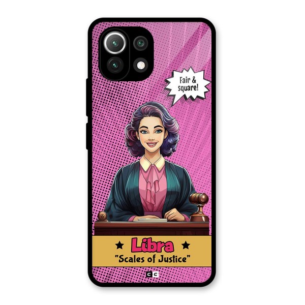 Libra Justice Glass Back Case for Mi 11 Lite