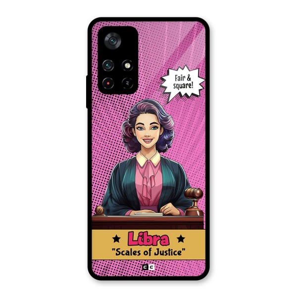 Libra Justice Glass Back Case for Poco M4 Pro 5G