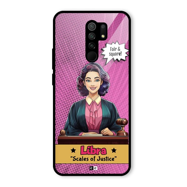 Libra Justice Glass Back Case for Redmi 9 Prime