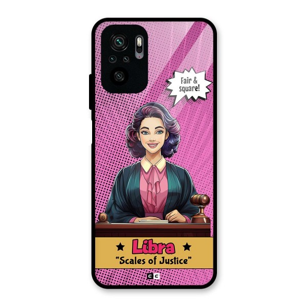 Libra Justice Glass Back Case for Redmi Note 10