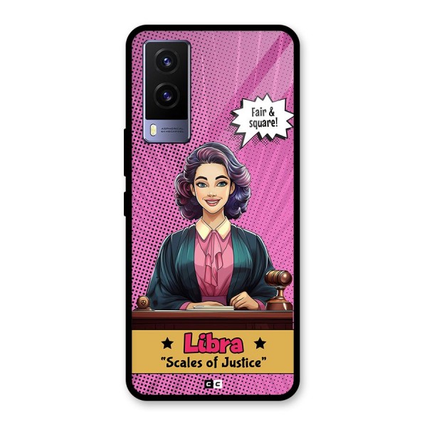 Libra Justice Glass Back Case for Vivo V21e 5G