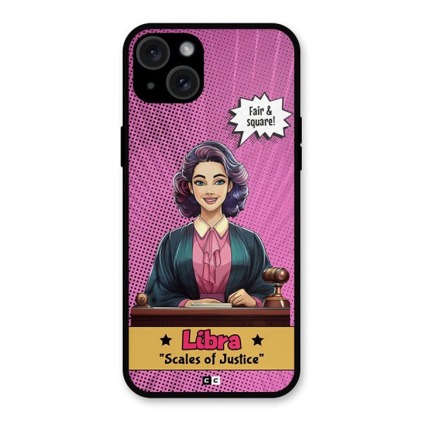 Libra Justice Metal Back Case for iPhone 15 Plus