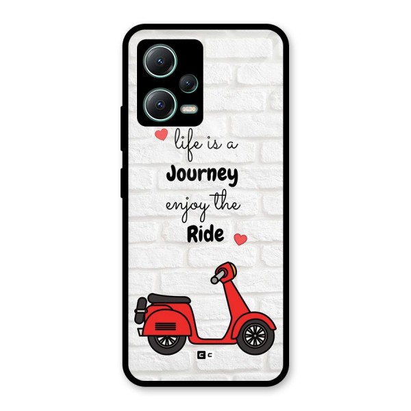 Life Is A Journey Glass Back Case for Poco X5