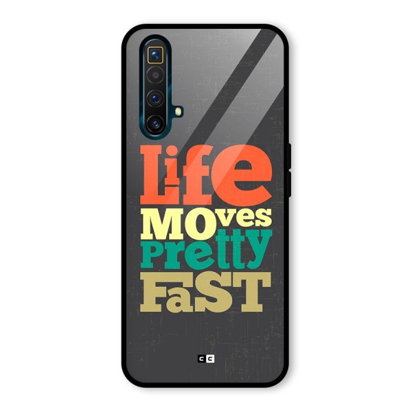 Life Moves Fast Glass Back Case for Realme X3 SuperZoom