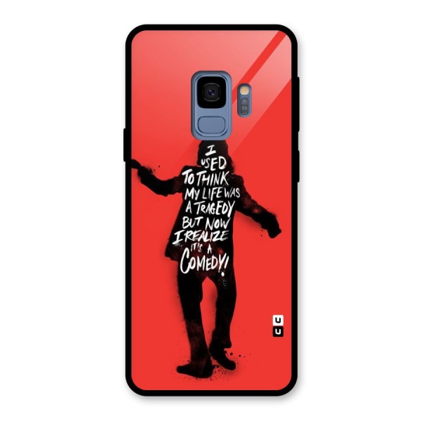 Life Tragedy Comedy Glass Back Case for Galaxy S9