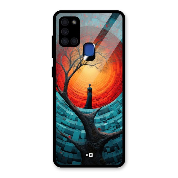 Life Tree Glass Back Case for Galaxy A21s