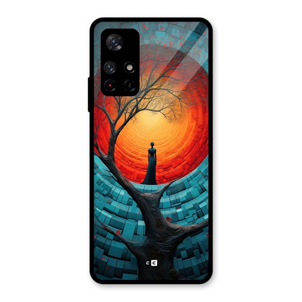 Life Tree Glass Back Case for Redmi Note 11T 5G