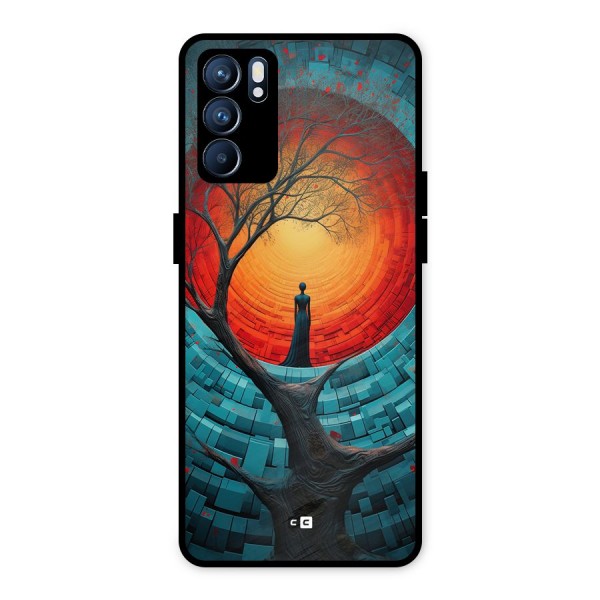 Life Tree Metal Back Case for Oppo Reno6 5G