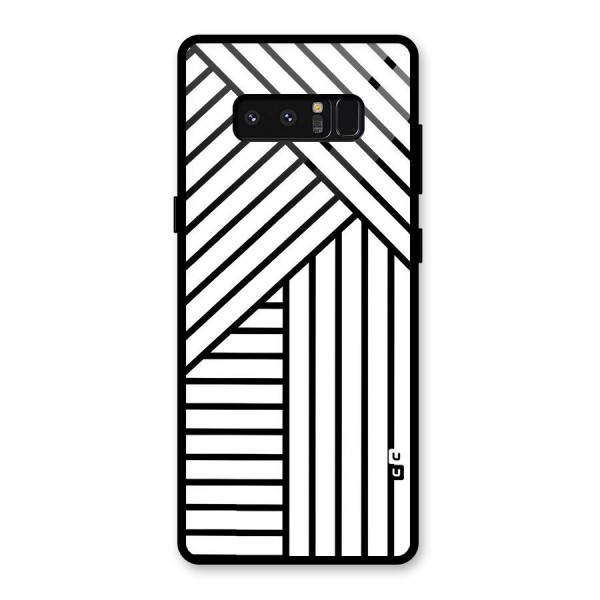 Lines Pattern Stripes Glass Back Case for Galaxy Note 8