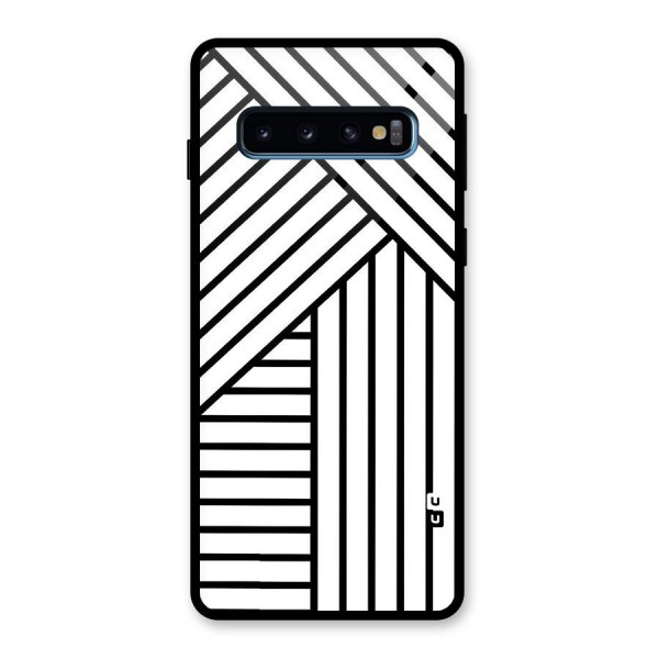 Lines Pattern Stripes Glass Back Case for Galaxy S10