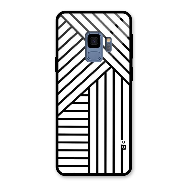 Lines Pattern Stripes Glass Back Case for Galaxy S9