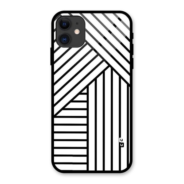 Lines Pattern Stripes Glass Back Case for iPhone 11