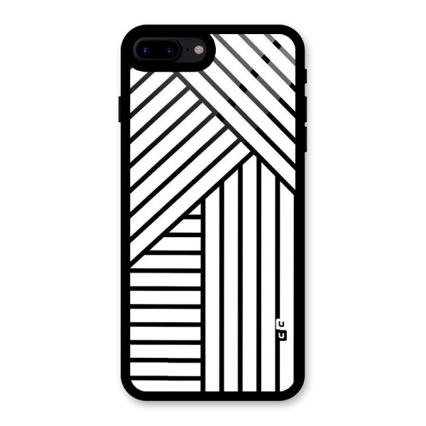 Lines Pattern Stripes Glass Back Case for iPhone 7 Plus