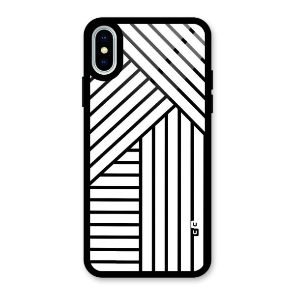 Lines Pattern Stripes Glass Back Case for iPhone XS