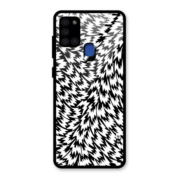 Lion Abstract Art Pattern Glass Back Case for Galaxy A21s