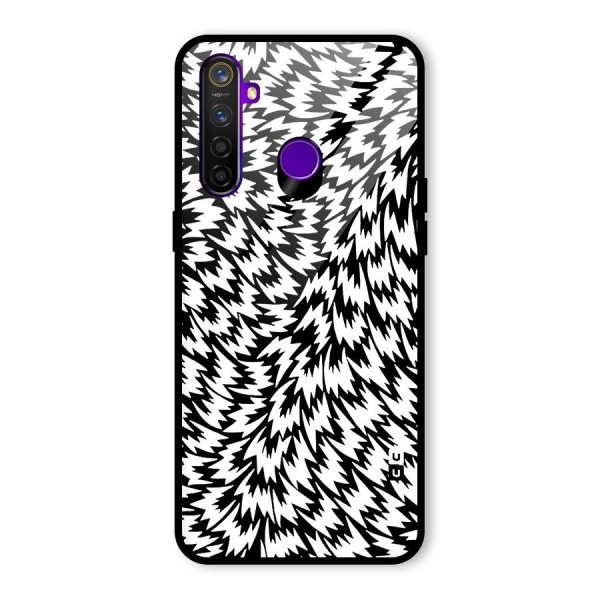 Lion Abstract Art Pattern Glass Back Case for Realme 5 Pro