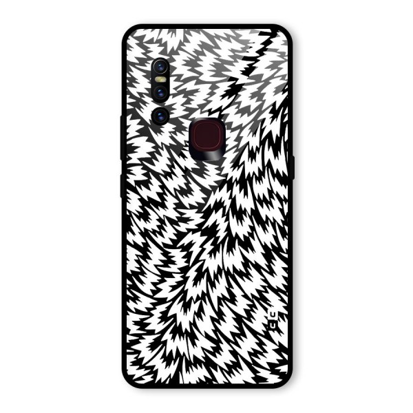 Lion Abstract Art Pattern Glass Back Case for Vivo V15