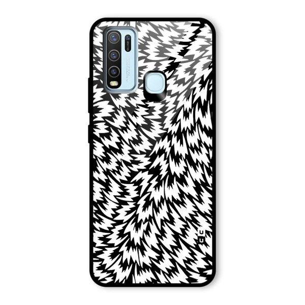 Lion Abstract Art Pattern Glass Back Case for Vivo Y30