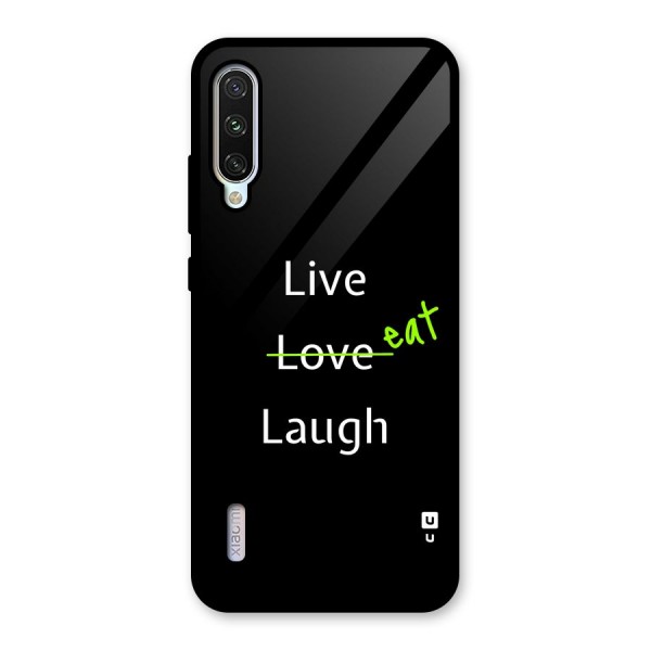 Live Eat Laugh Glass Back Case for Mi A3