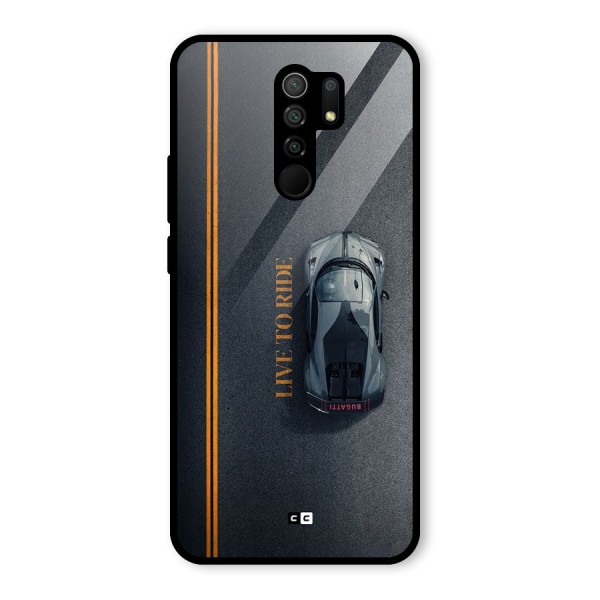 Live To Ride Glass Back Case for Redmi 9 Prime