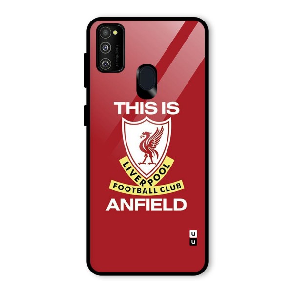 LiverPool Anfield Glass Back Case for Galaxy M21