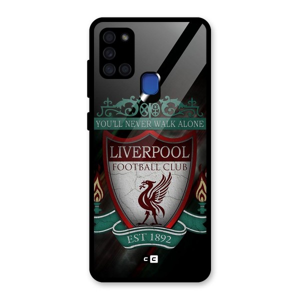 LiverPool FootBall Club Glass Back Case for Galaxy A21s