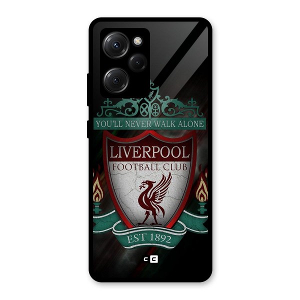 LiverPool FootBall Club Glass Back Case for Poco X5 Pro