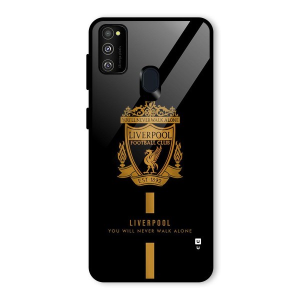 LiverPool Never Walk Alone Glass Back Case for Galaxy M21