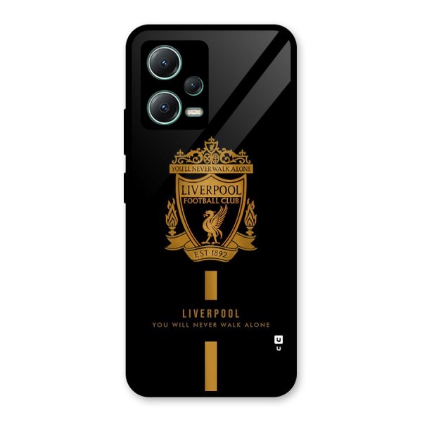 LiverPool Never Walk Alone Glass Back Case for Poco X5