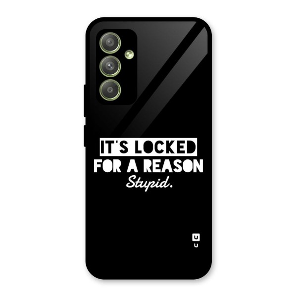 Locked For Stupid Glass Back Case for Galaxy A54