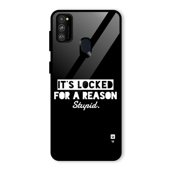 Locked For Stupid Glass Back Case for Galaxy M21