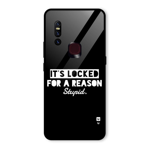 Locked For Stupid Glass Back Case for Vivo V15