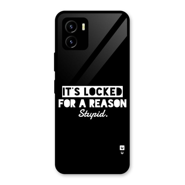 Locked For Stupid Glass Back Case for Vivo Y15s