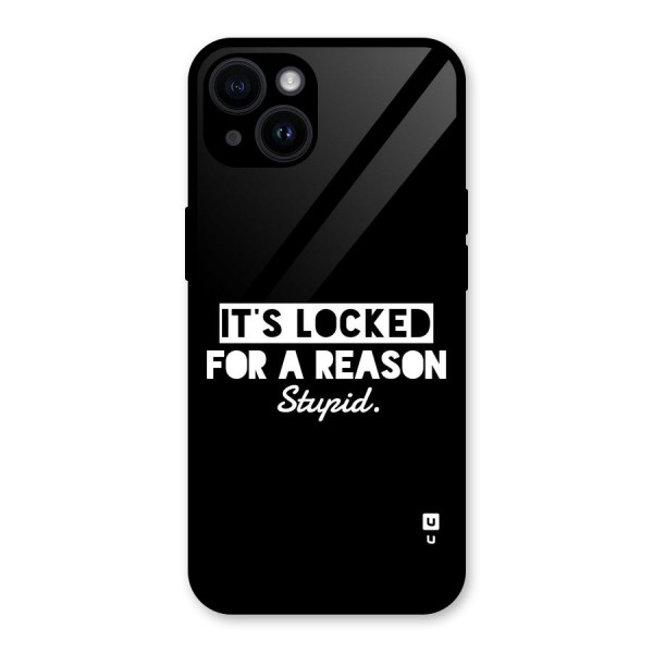 Locked For Stupid Glass Back Case for iPhone 14