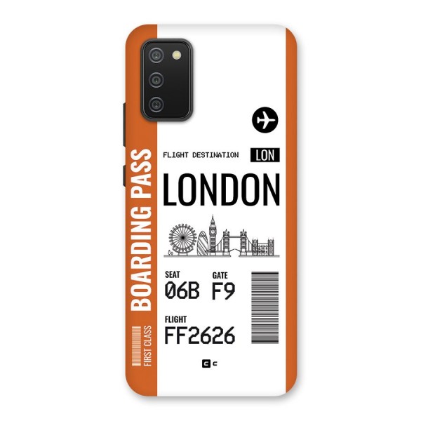 London Boarding Pass Back Case for Galaxy F02s