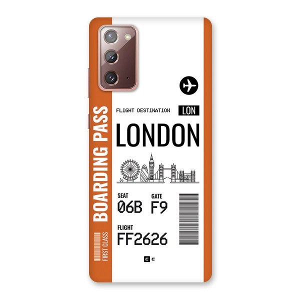 London Boarding Pass Back Case for Galaxy Note 20