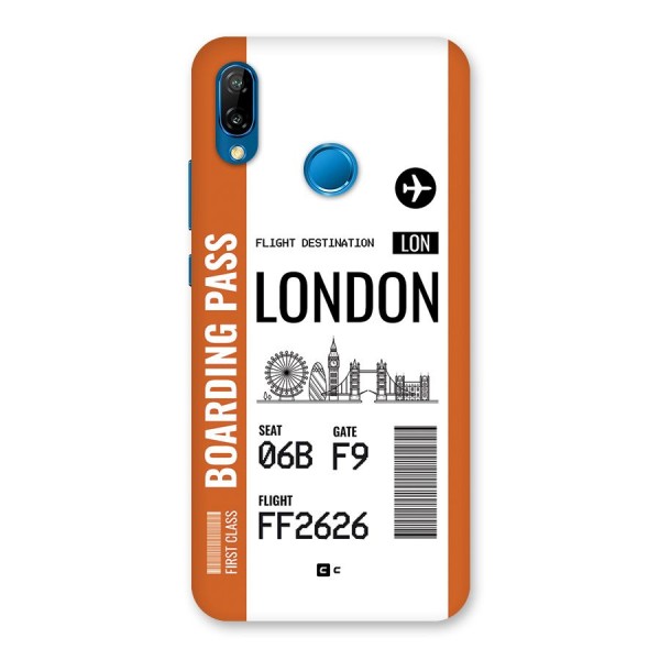 London Boarding Pass Back Case for Huawei P20 Lite