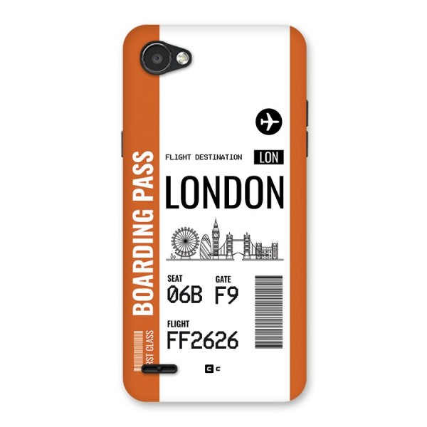London Boarding Pass Back Case for LG Q6