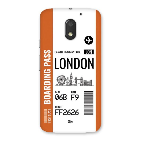 London Boarding Pass Back Case for Moto E3 Power