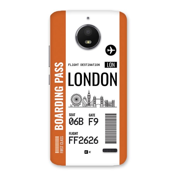 London Boarding Pass Back Case for Moto E4