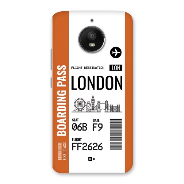 London Boarding Pass Back Case for Moto E4 Plus