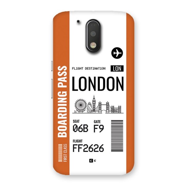 London Boarding Pass Back Case for Moto G4