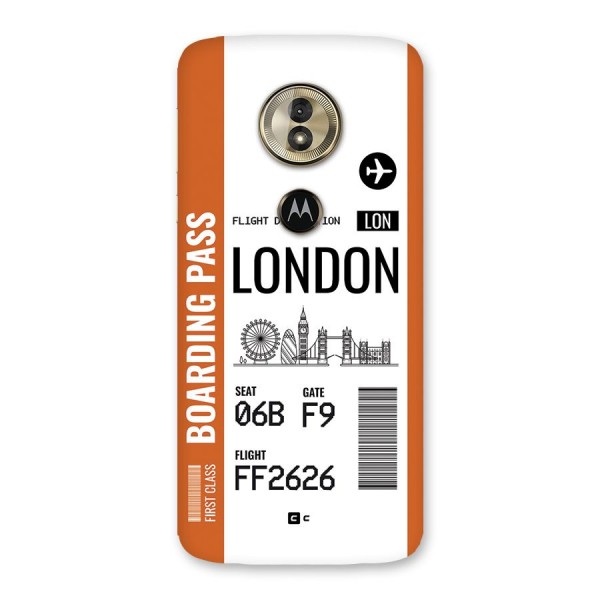 London Boarding Pass Back Case for Moto G6 Play