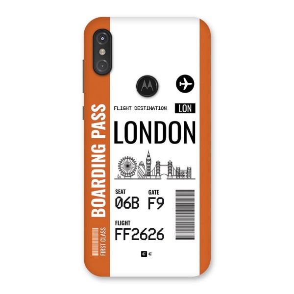 London Boarding Pass Back Case for Motorola One Power