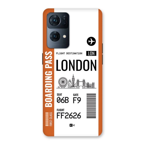 London Boarding Pass Back Case for Oppo Reno7 Pro 5G