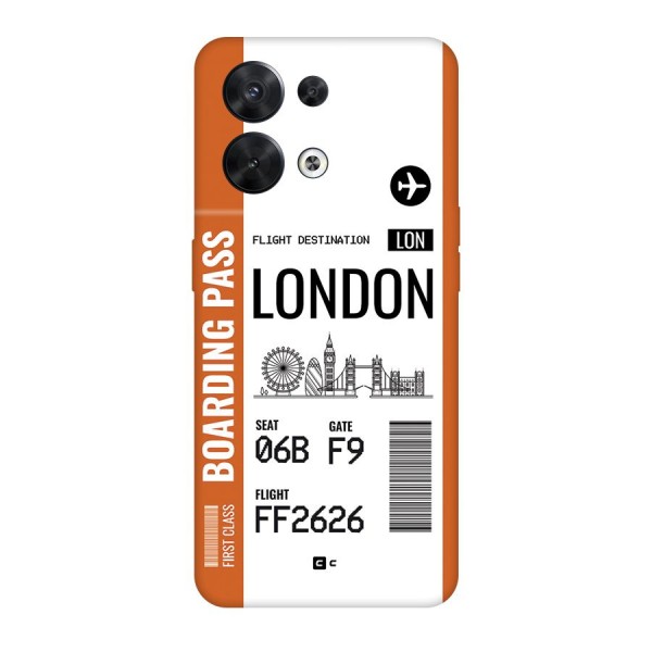 London Boarding Pass Back Case for Oppo Reno8 5G