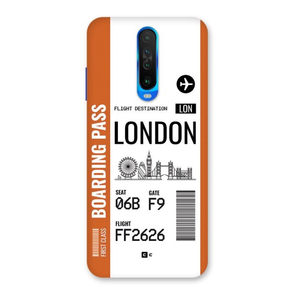 London Boarding Pass Back Case for Poco X2