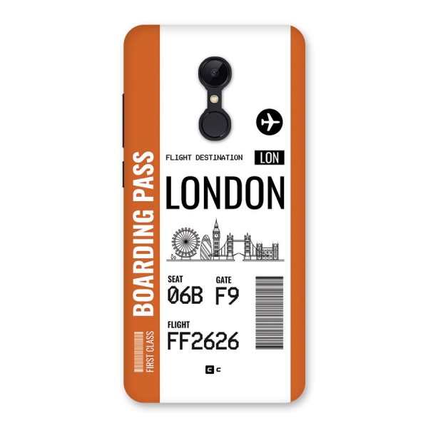 London Boarding Pass Back Case for Redmi 5